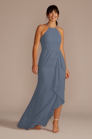 Celebrate DB Studio High-Neck Chiffon Dress with Cascade